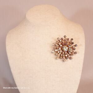 Atomic Burst MCM Brooch AB Rhinestone Cluster